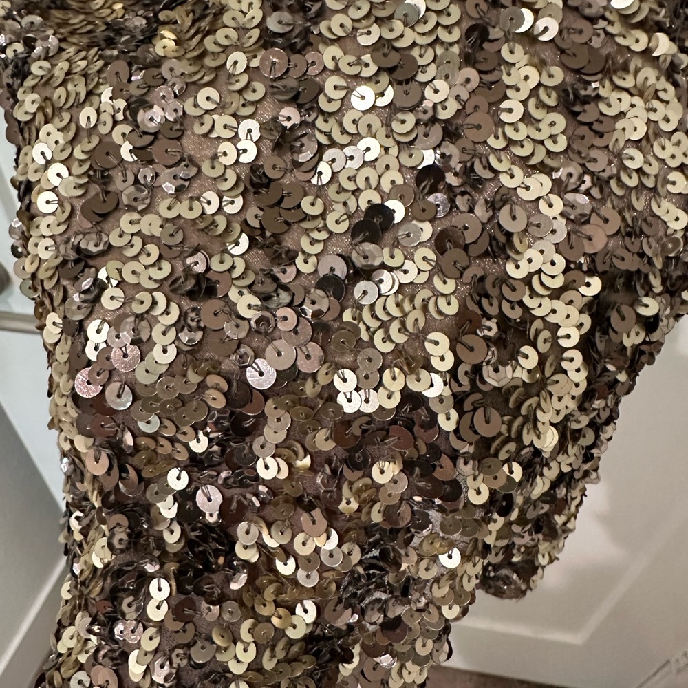 SCALA Gold Sequin Spaghetti Strap Mini Dress - Picture 5 of 5